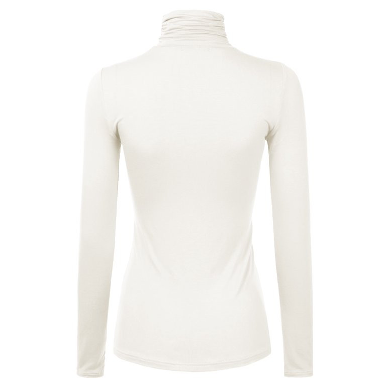 Doublju Women's Basic Slim Fit Sweater Long Sleeve Turtleneck T-Shirt Top Pullover | Walmart (US)