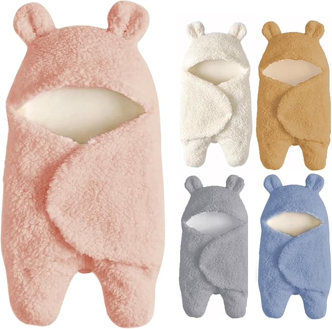 Baby Swaddle Blanket Boys Girls Cute Bear Plush Essential Receiving Blanket Ultra-Soft Newborn Re... | Amazon (US)