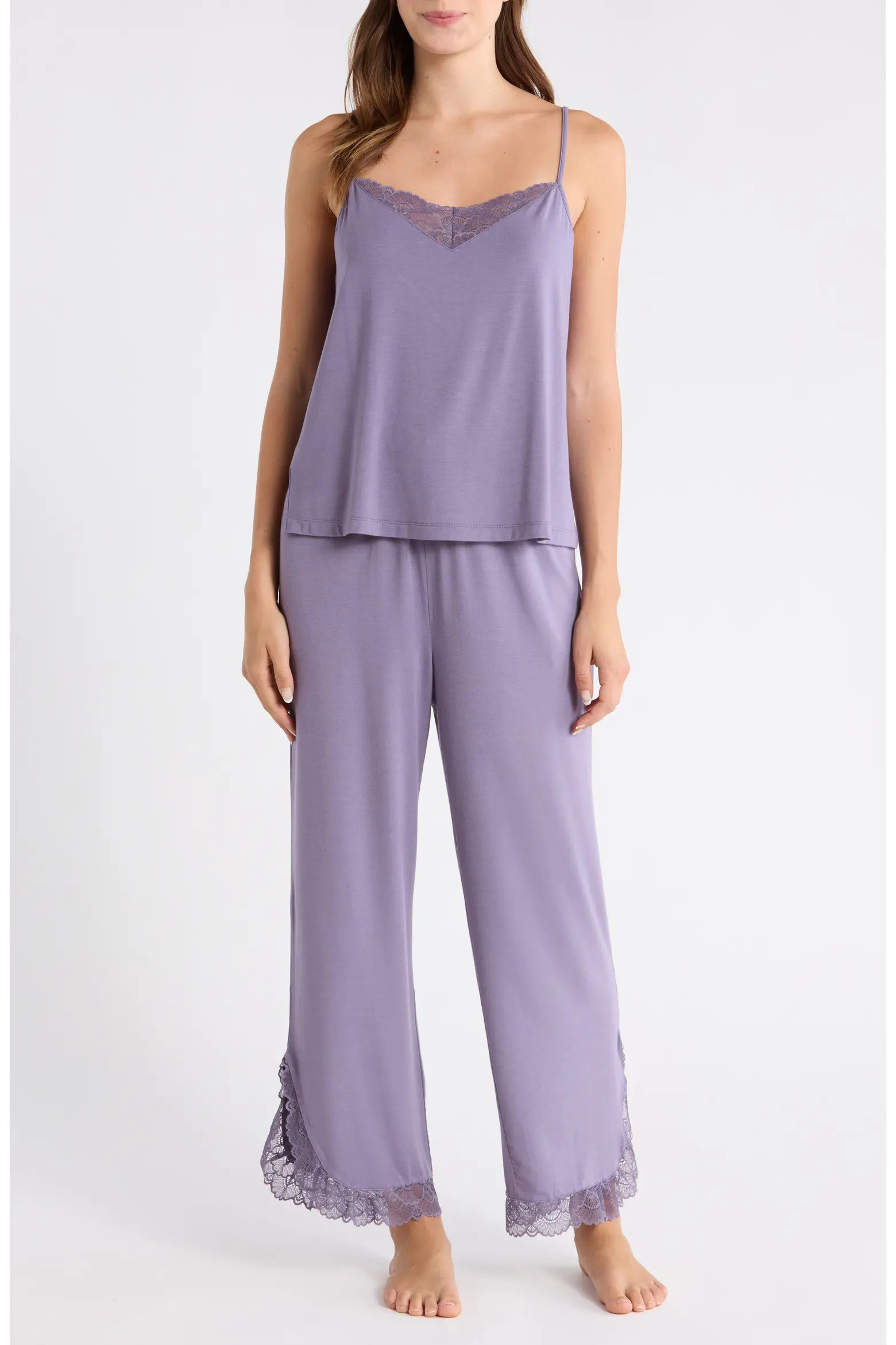 Moonlight Eco Lace Trim Pajamas (Women) | Nordstrom | Nordstrom