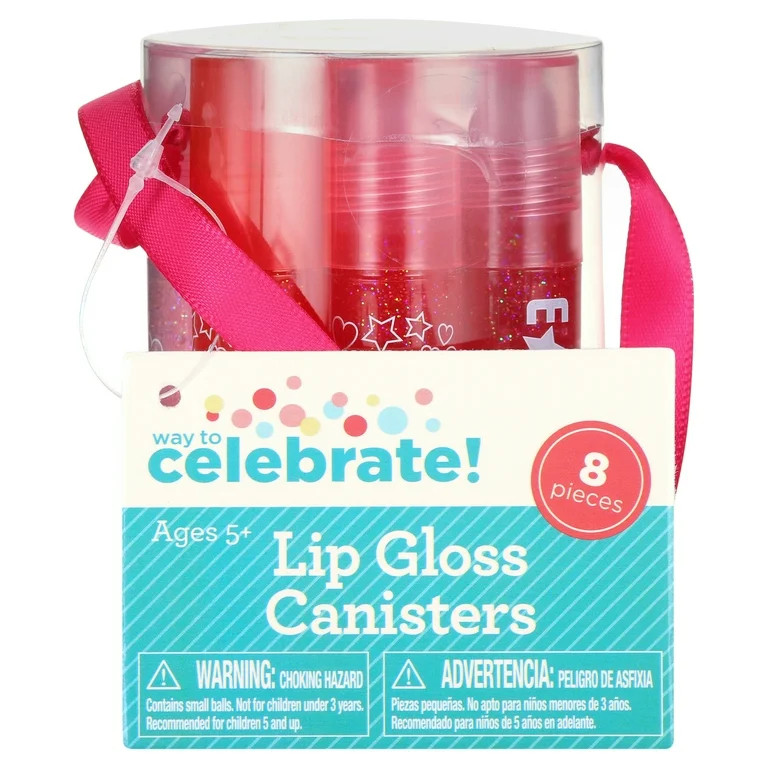 Assorted Color Lip Gloss Canisters Party Favors, 8 Pieces, by Way To Celebrate | Walmart (US)