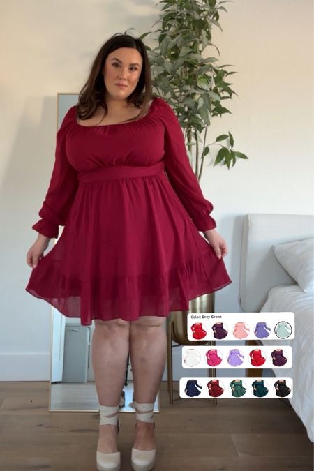 Looking for the perfect dress to wear to a spring wedding as a wedding guest or a perfect plus size short dress for date nights or girls night out? Look no further! You'll absolutely adore this short, flouncy plus size dress that ties in the back! very  girly and boho style under 50 dollars! Comes in so many colors! I’m wearing it in xxl 

Lantern sleeve
Short dress
Mini dress 
Flowy dress
Spring dress 

#LTKSeasonal #LTKplussize #LTKfindsunder50