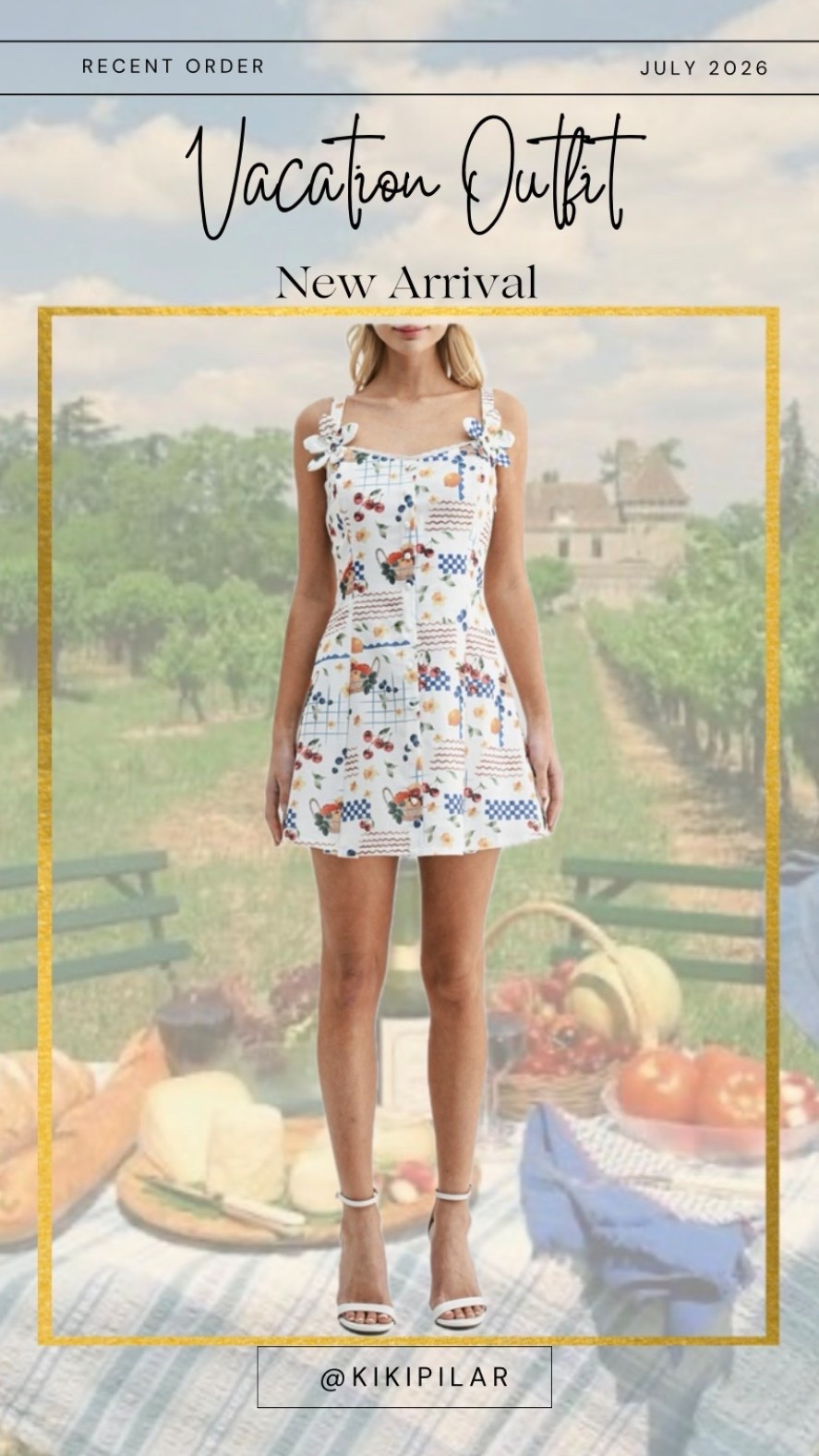 This is the cutest dress to pack for your next picnic or vacation!
Blue and white dress
Fourth of July outfit
European travel
Vineyard outfit
Wine vineyard 
What to wear Napa valley
What to wear Sonoma
Fruit dress
Mini dress

#LTKTravel #LTKPetite #LTKootd