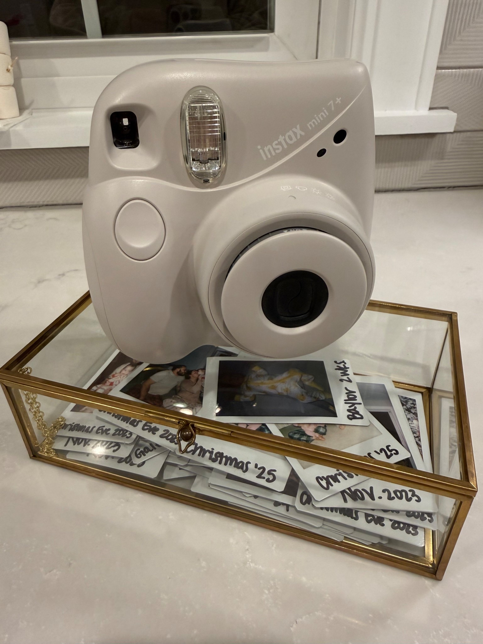 Gift idea! We take pictures on our Instax Polaroid year round and then collect the photos in this glass box. It’s so fun to look through! Gift this to a grandparent or a girlfriend to keep on their coffee table! 

#LTKHoliday #LTKHome #LTKGiftGuide