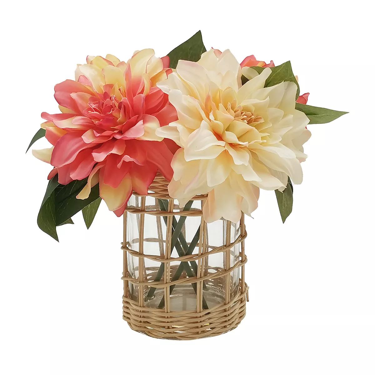 Sonoma Goods For Life® Faux Flowers in Wicker Wrapped Glass Vase | Kohl's