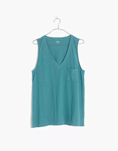 Whisper Cotton V-Neck Pocket Tank | Madewell