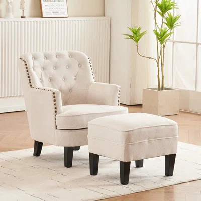 25.2'' Wide Tufted Club Chair and Ottoman | Wayfair North America