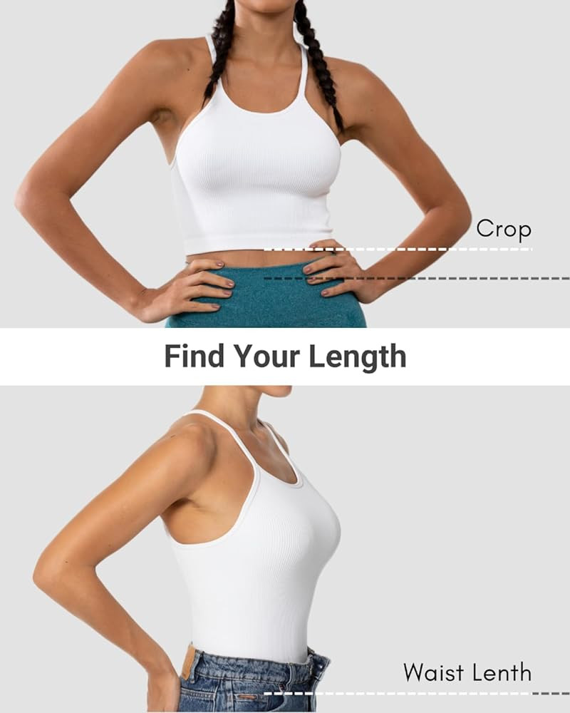 Sunzel Free to Be Tank, Ribbed Crop Tops for Women Summer Tank Tops Cute No pad Racerback Camisol... | Amazon (CA)