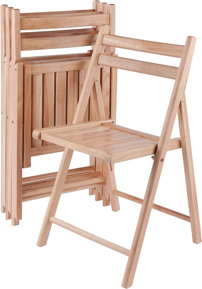 Robin 4-PC Folding Chair Set - Parent,Natural Finish, Set of 4, Wood | Amazon (US)