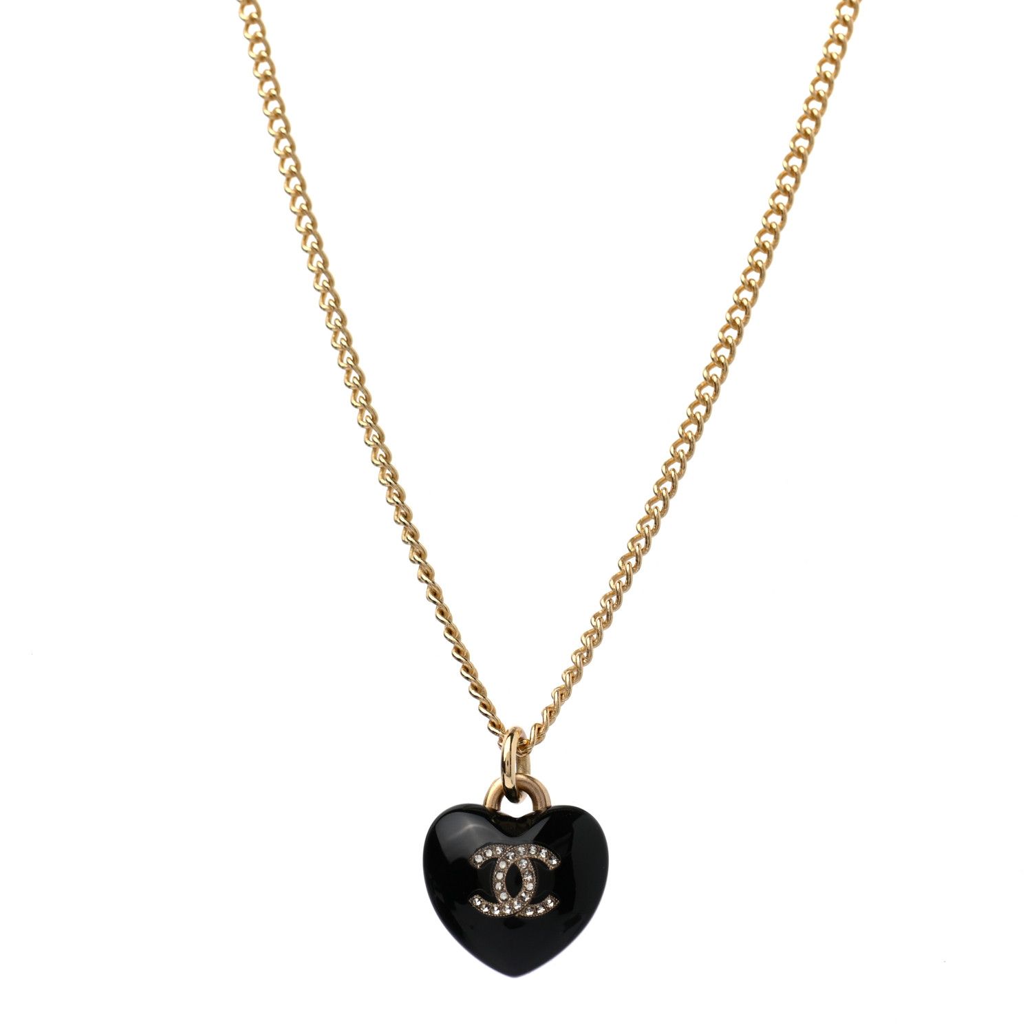 CHANEL

Resin Crystal CC Heart Necklace Black Gold | Fashionphile