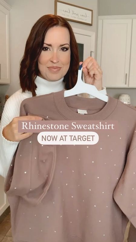 Rhinestone Sweatshirt Now at Target ⭐️🎯✨

Wearing a size Large!

Sized up, typically a medium in tops, 6 in bottoms!

#LTKmidsize #LTKSeasonal #LTKHoliday