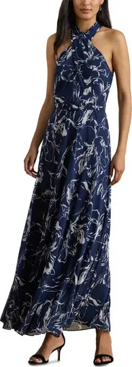 Lefora Floral Crinkle Georgette Maxi Dress | Nordstrom