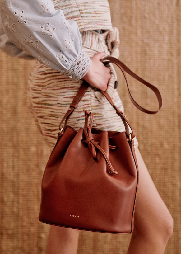 Farrow Bag - Chocolate - Bovine vegetable tanned leather - Sézane | Sezane Paris