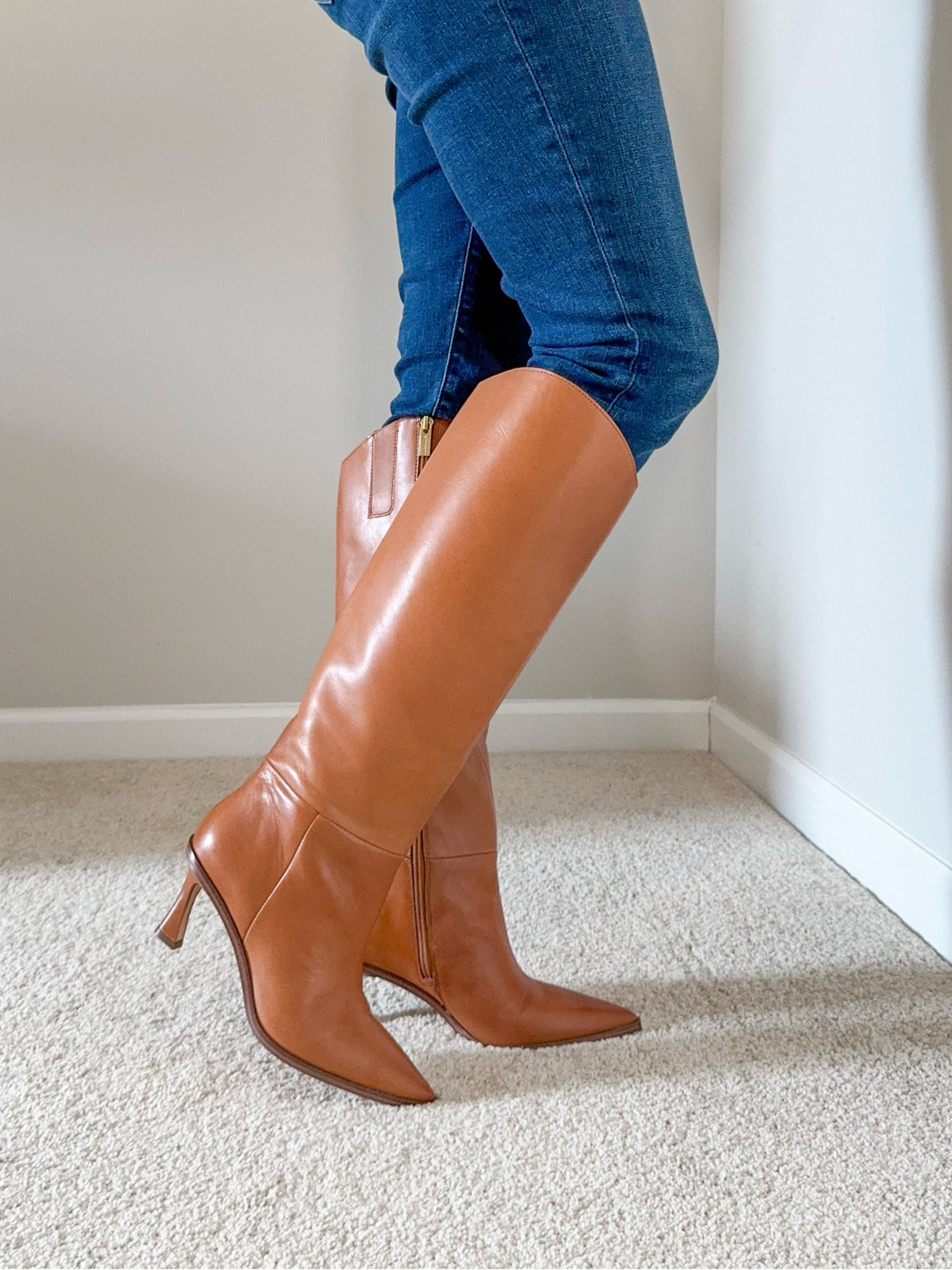 Beautiful tan leather boots. Emily Travis x Vince Camuto collab

#LTKShoeCrush #LTKSeasonal