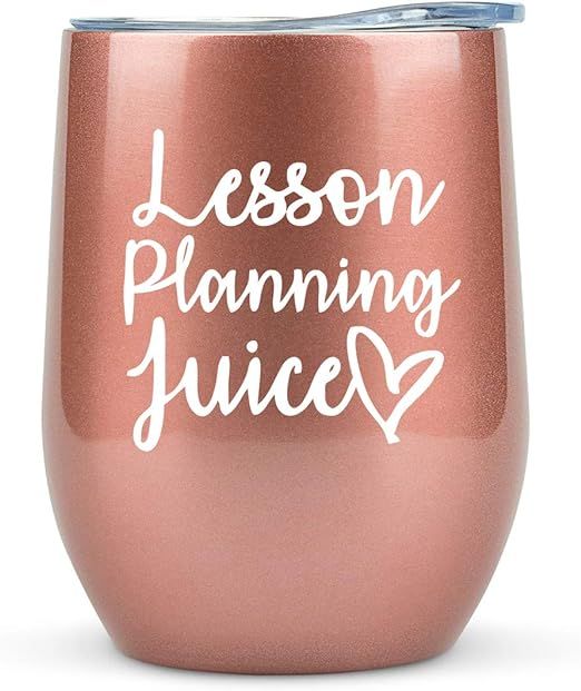Teacher Gifts for Women - "Lesson Planning Juice" Tumbler/Mug with Lid for Wine, Coffee - Funny G... | Amazon (US)