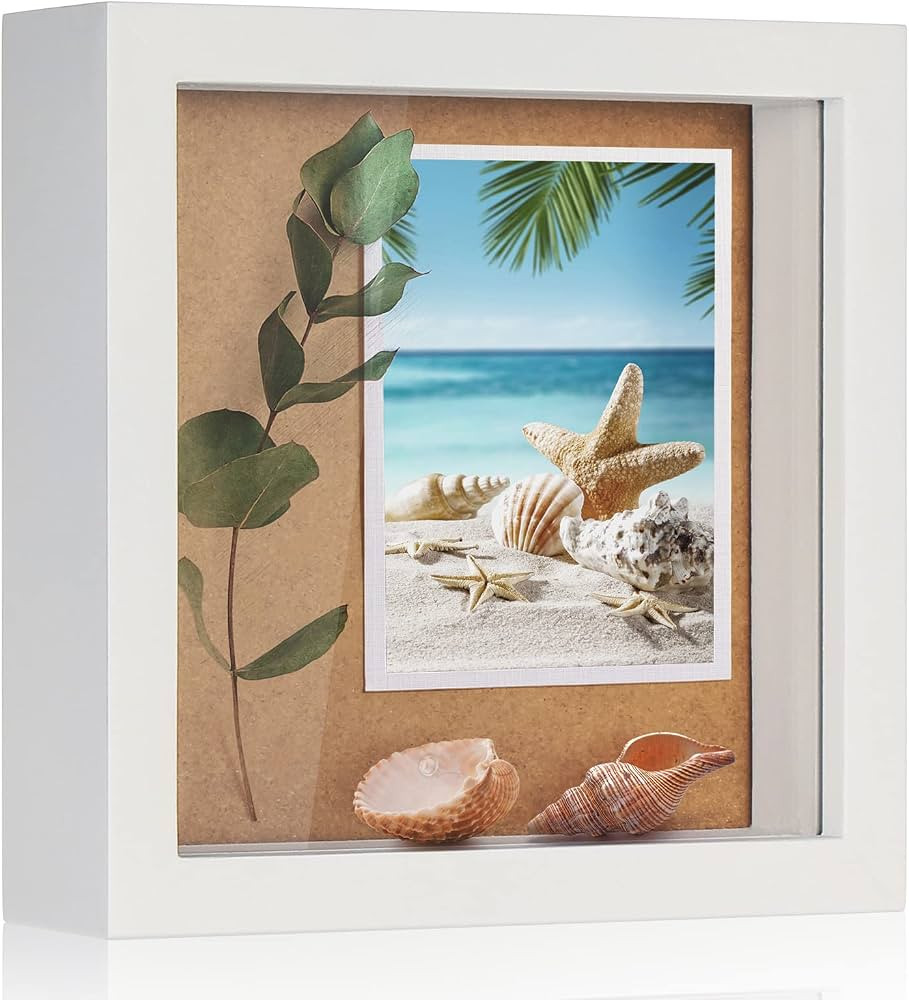 TJ.MOREE Small Shadow Box Frame 5 x 5 Shadowbox Display Case Wooden Picture Frame with Glass Wedd... | Amazon (US)
