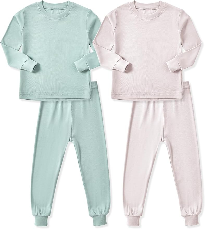 HAPIU Rayon from Bamboo Toddler Pajamas 2 4pcs Set, 6M-12Y Pjs Baby Kids Girls Boys | Amazon (US)