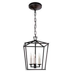 Visual Comfort Darlana Modern Classic Aged Iron Lantern Pendant - Mini | Kathy Kuo Home