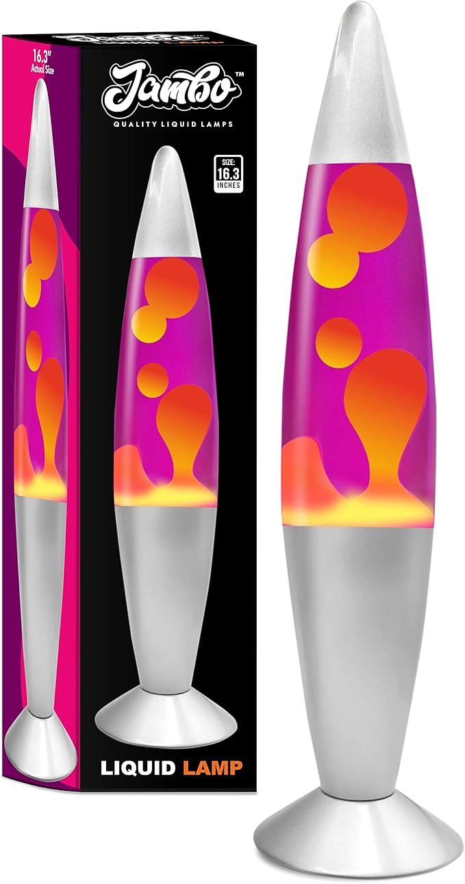 Jambo 16-Inch Liquid Lamp with Yellow/Orange Wax and Purple Liquid I Beautiful Lamp with Wax That... | Amazon (US)