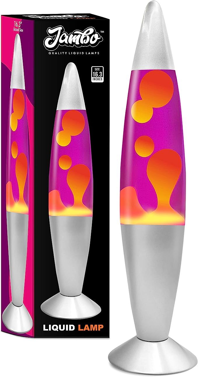 Jambo 16-Inch Beautiful Liquid Lamp- Purple with Yellow/Orange Wax, Relaxing Night Light Nighligh... | Amazon (US)