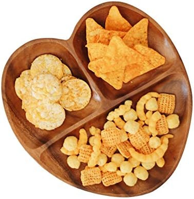 Sandiklife Acacia Wood 3- Compartment Wooden Tray Serving Platter Wooden Appetizier Platter Decor... | Amazon (US)