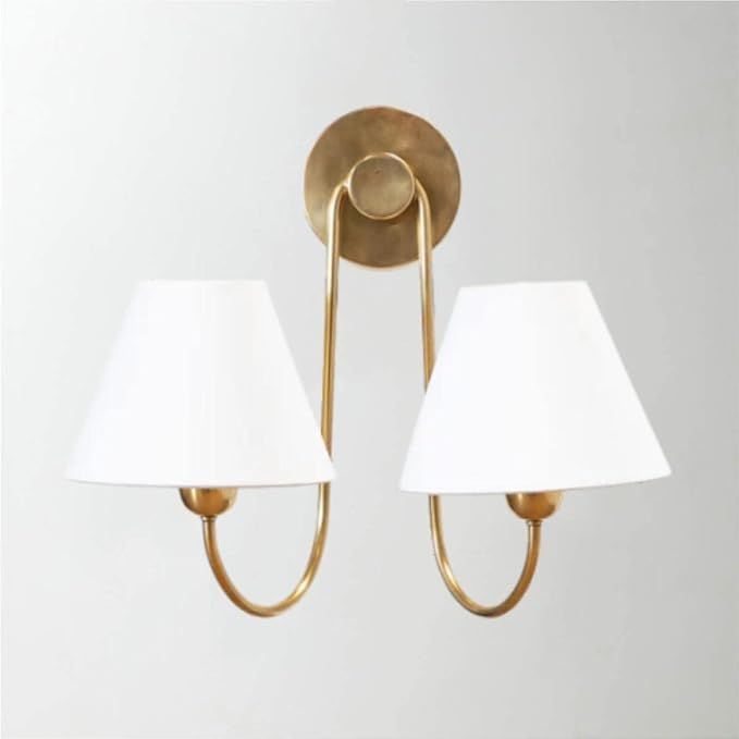 Double Swoop Sconce, Wainwright Double Swoop Sconce, 17.5" w x 9.5" d x 14" h (Brass) | Amazon (US)