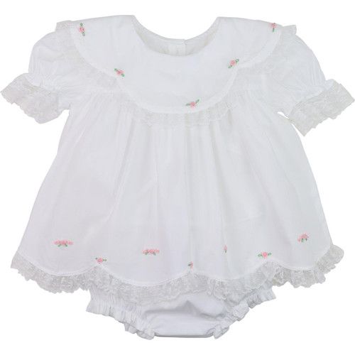 White Lace Rosette Diaper Set | Cecil and Lou