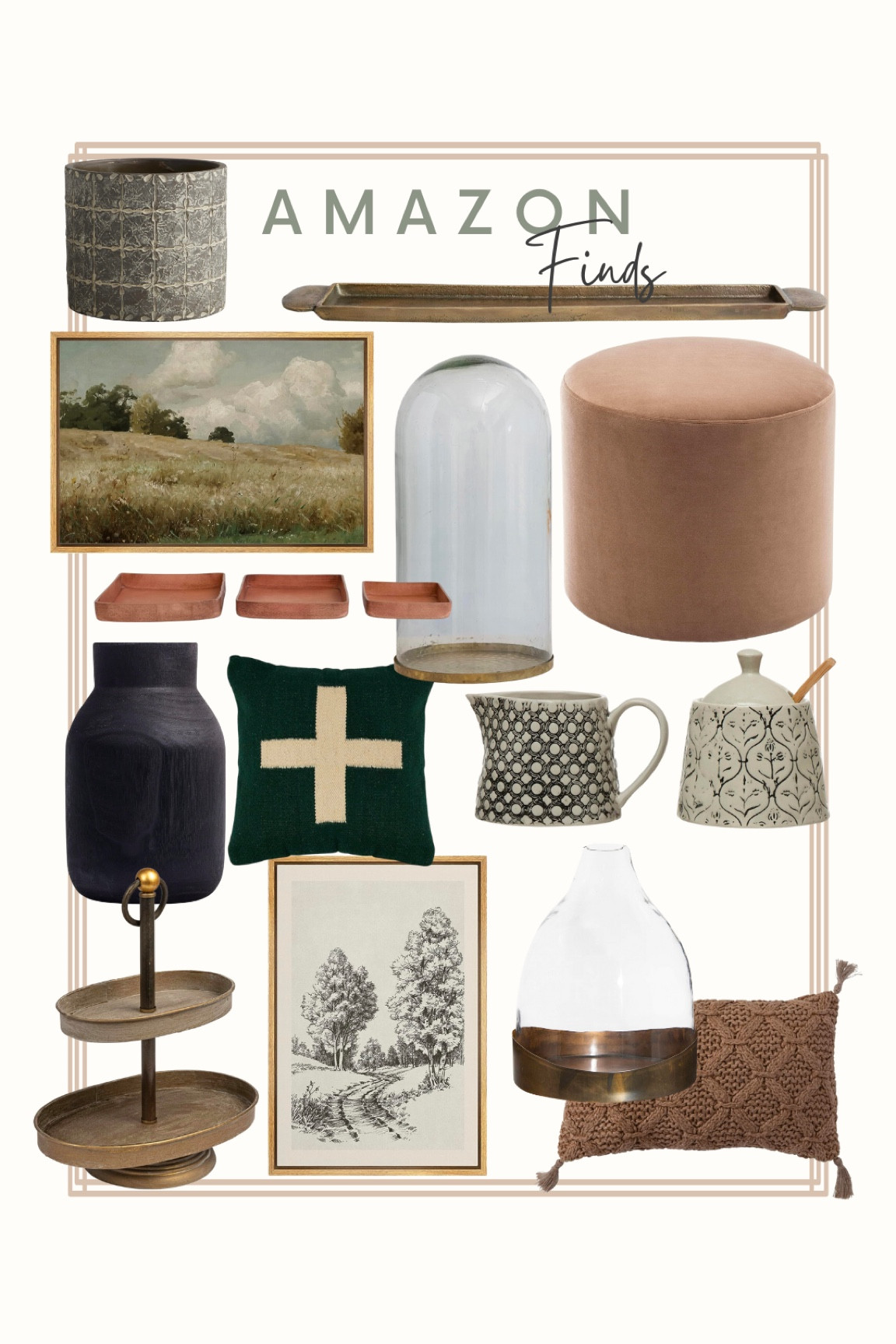 Amazon fall decor finds

Tray, ottoman, velvet, framed art, brass, leather tray, cloche

#LTKhome #LTKSeasonal