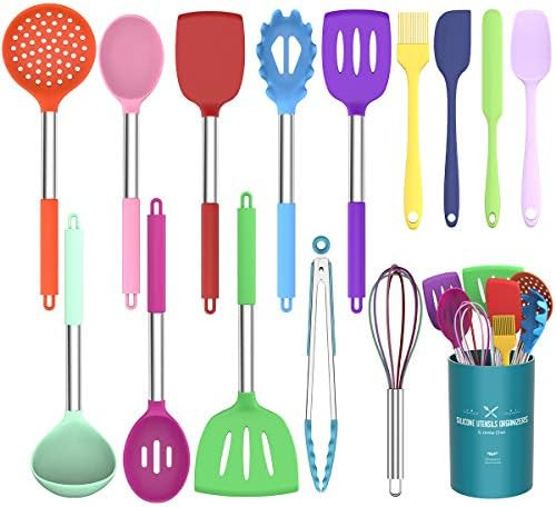 Umite Chef Kitchen Utensils Set, 15 pcs Silicone Cooking Kitchen Utensils Set, Heat Resistant Non... | Amazon (US)