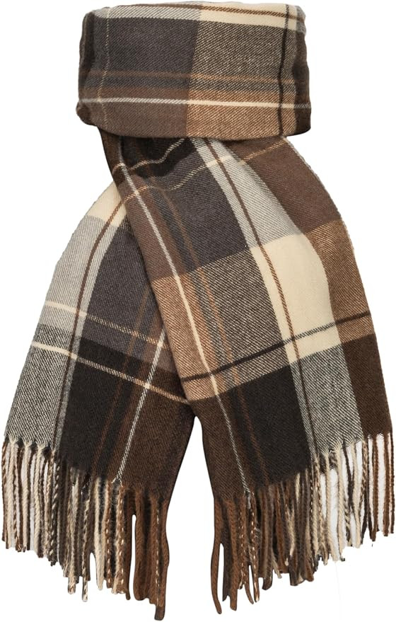 Winter Plaid Scarf for Women Vintage Oversized Winter Scarves Shawls Wraps Blanket with Tassel | Amazon (US)