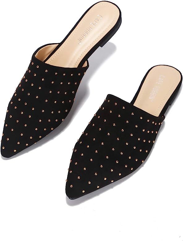 Cape Robbin Yvette Flat Sandals Slides for Women, Womens Mules Slip On Shoes | Amazon (US)