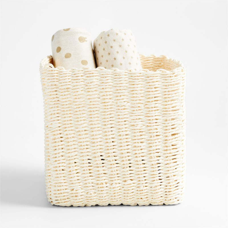 Croft Cream Handwoven Storage Bin | Crate & Kids | Crate & Barrel