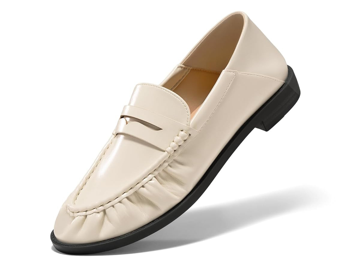 Coutgo Penny Loafers for Women Comfortable Slip on Shoes Collapsible Heel Closed Toe Dressy Casua... | Amazon (US)