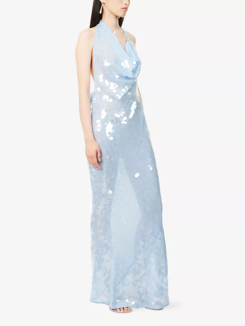 Anais Paillettes Woven Maxi Dress | Selfridges