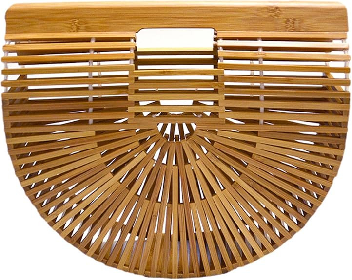 Miuco Womens Bamboo Handbag Handmade Large Tote Bag | Amazon (US)