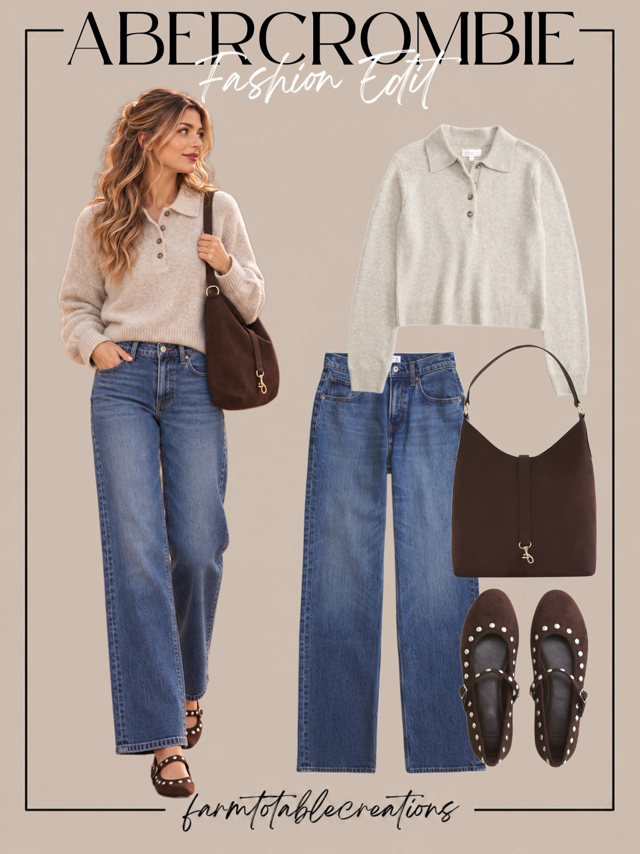 Abercrombie Fall Fashion Finds 🤎🍂

Effortlessly chic and perfect for fall! These Abercrombie fashion finds are giving all the cozy, casual vibes. From the soft collared sweater and classic wide-leg denim to the rich chocolate brown accessories, this outfit is the perfect mix of comfort and style.

I’m loving the studded Mary Jane flats paired with the relaxed jeans for an elevated everyday look! Whether you’re heading out for coffee, running errands, or enjoying a casual weekend, these versatile pieces make fall styling so easy.

Follow @farmtotablecreations on Instagram for more cozy home finds and trending decor.

#LTKStyle #LTKFashion #Abercrombie #AbercrombieStyle #FallFashion #FallOutfitIdeas #CozyStyle #WideLegJeans #MaryJaneFlats #NeutralOutfits #CasualChic #EverydayOutfit #FallWardrobe #FashionFinds #LTKFinds