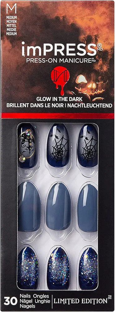 KISS imPRESS Limited Edition Halloween Press-On Nails, Glow-In-The-Dark, PureFit Technology, Hall... | Amazon (US)