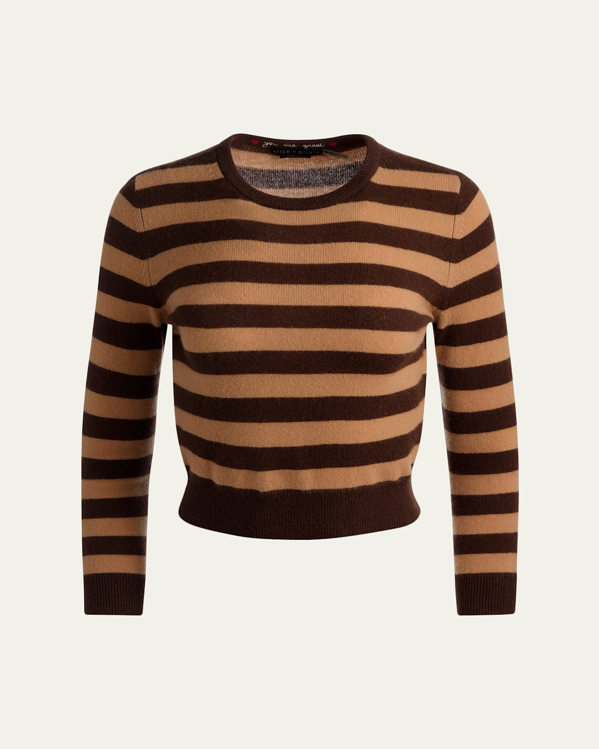 Carolann Striped Cashmere Shrunken Pullover | Bergdorf Goodman