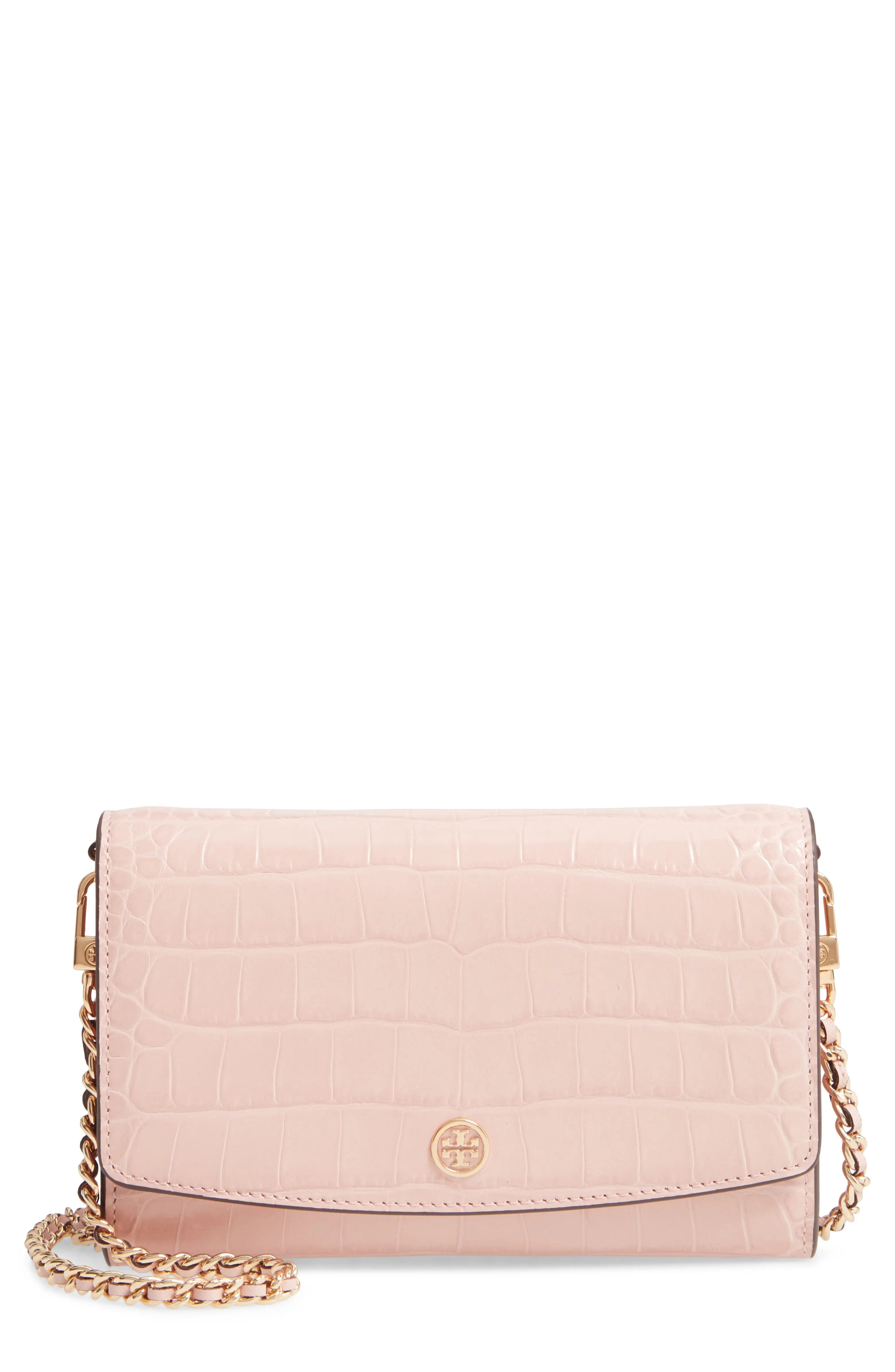 Robinson Croc Embossed Leather Wallet on a Chain | Nordstrom