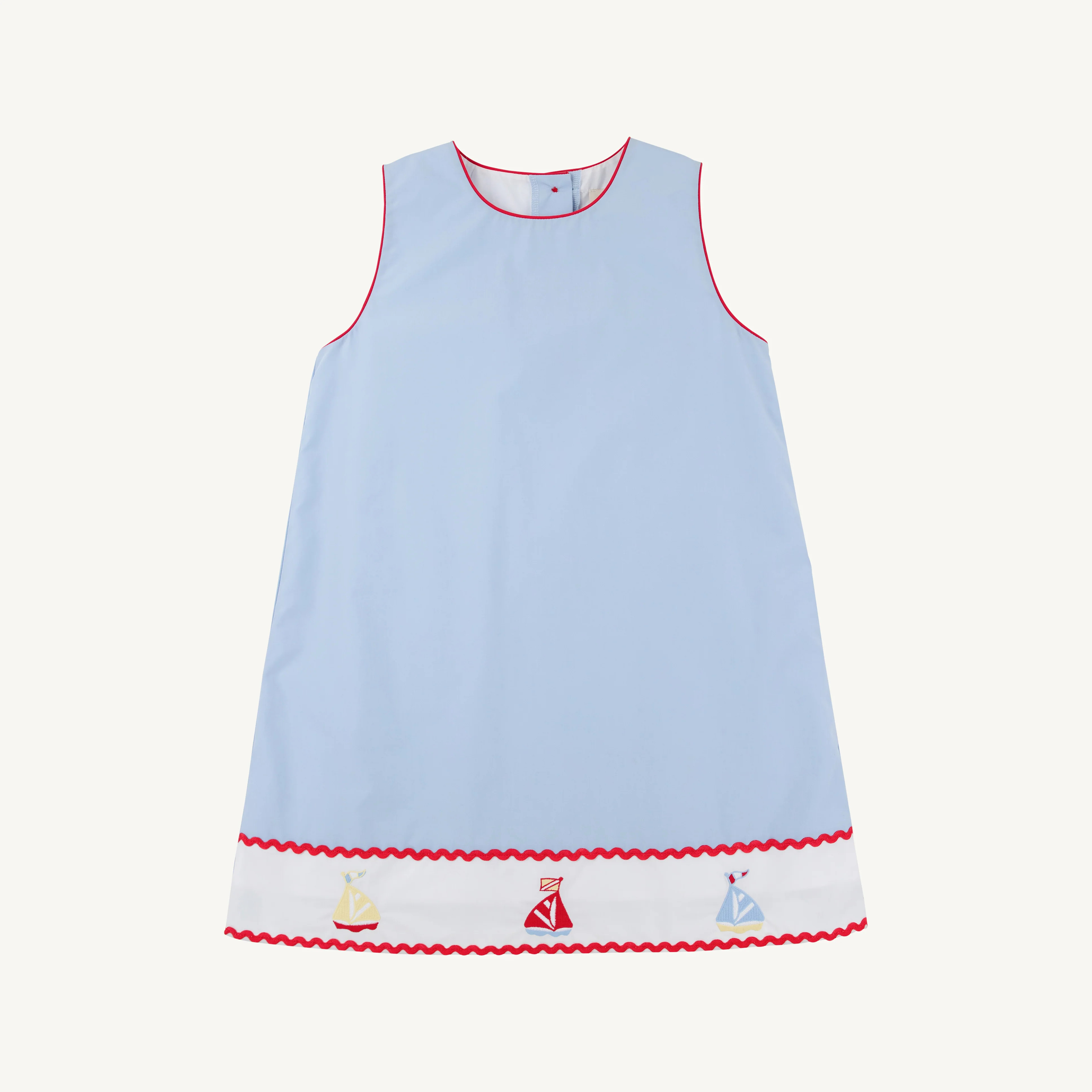 Annie Apron Dress - Beale Street Blue with Worth Avenue White and Sail | The Beaufort Bonnet Company