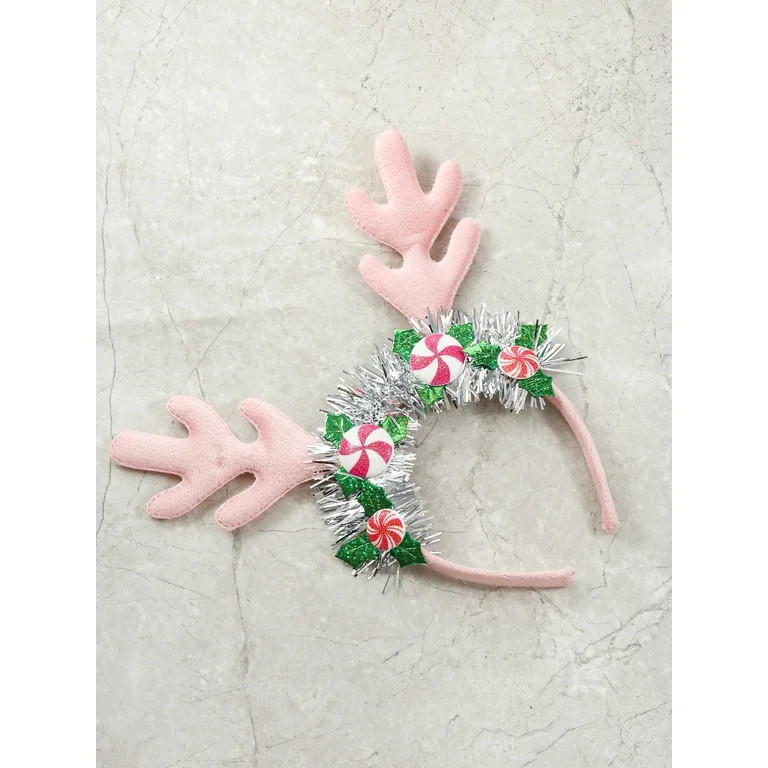 Holiday Time Pink Antler Headband, 1 Piece | Walmart (US)