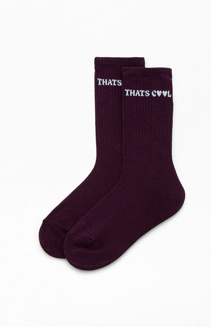 That's Cool Crew Socks in Burgundy | PacSun