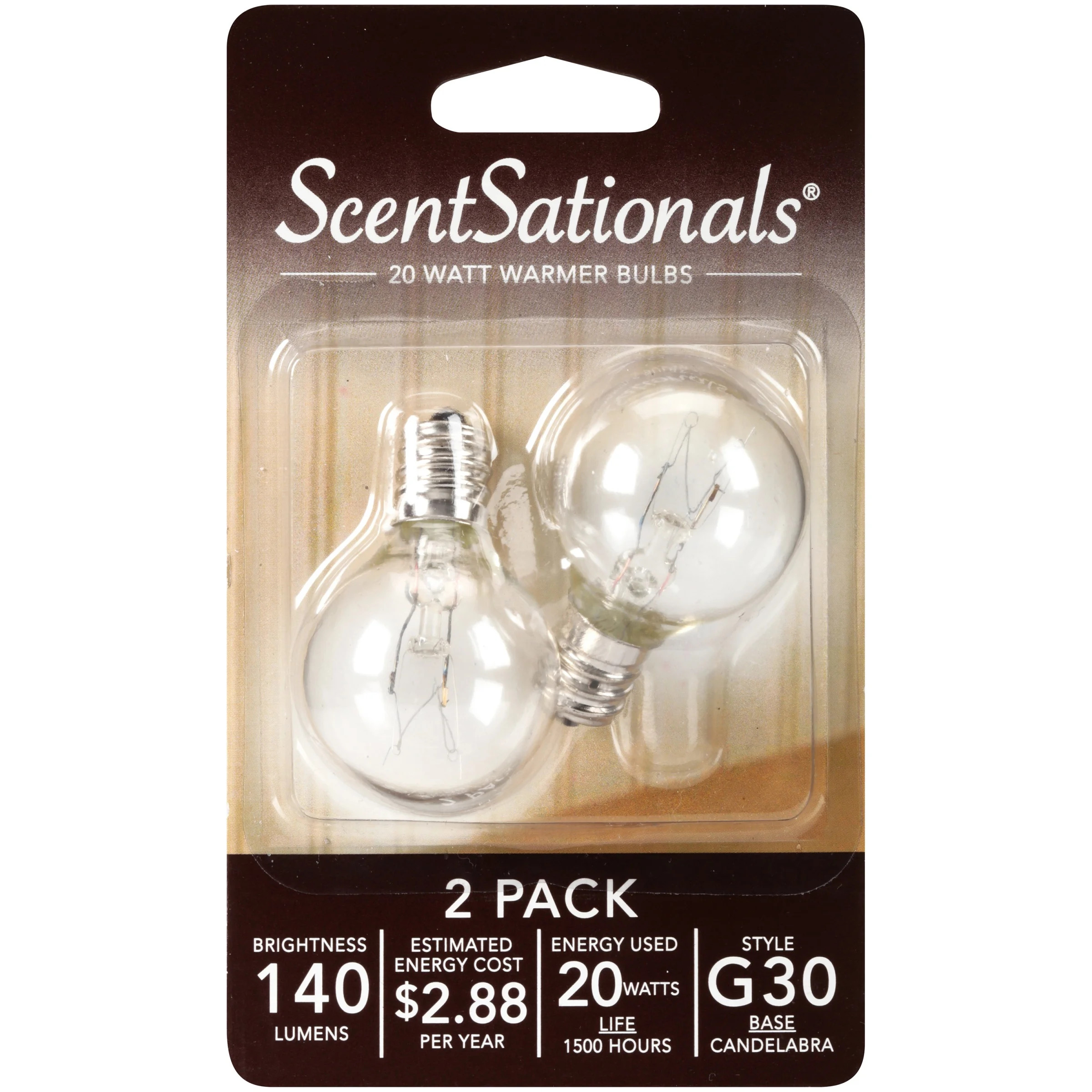 ScentSationals 20 Watt Replacement Wax Warmer Clear Incandescent Light Bulbs, 2 Bulbs - Walmart.c... | Walmart (US)