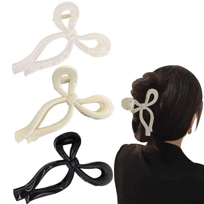3 PCS Hair Claw Bow Hair Clips Nonslip,Butterfly Hair Clips,Butterfly Hair Accessories Hair Barre... | Amazon (US)