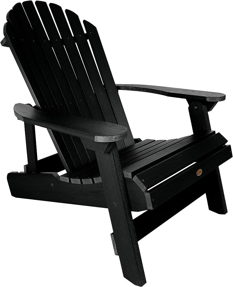 Highwood AD-KING1-BKE Hamilton Folding and Reclining Adirondack Chair, King Size, Black | Amazon (US)