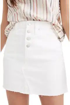 Button Front Denim A-Line Miniskirt | Nordstrom