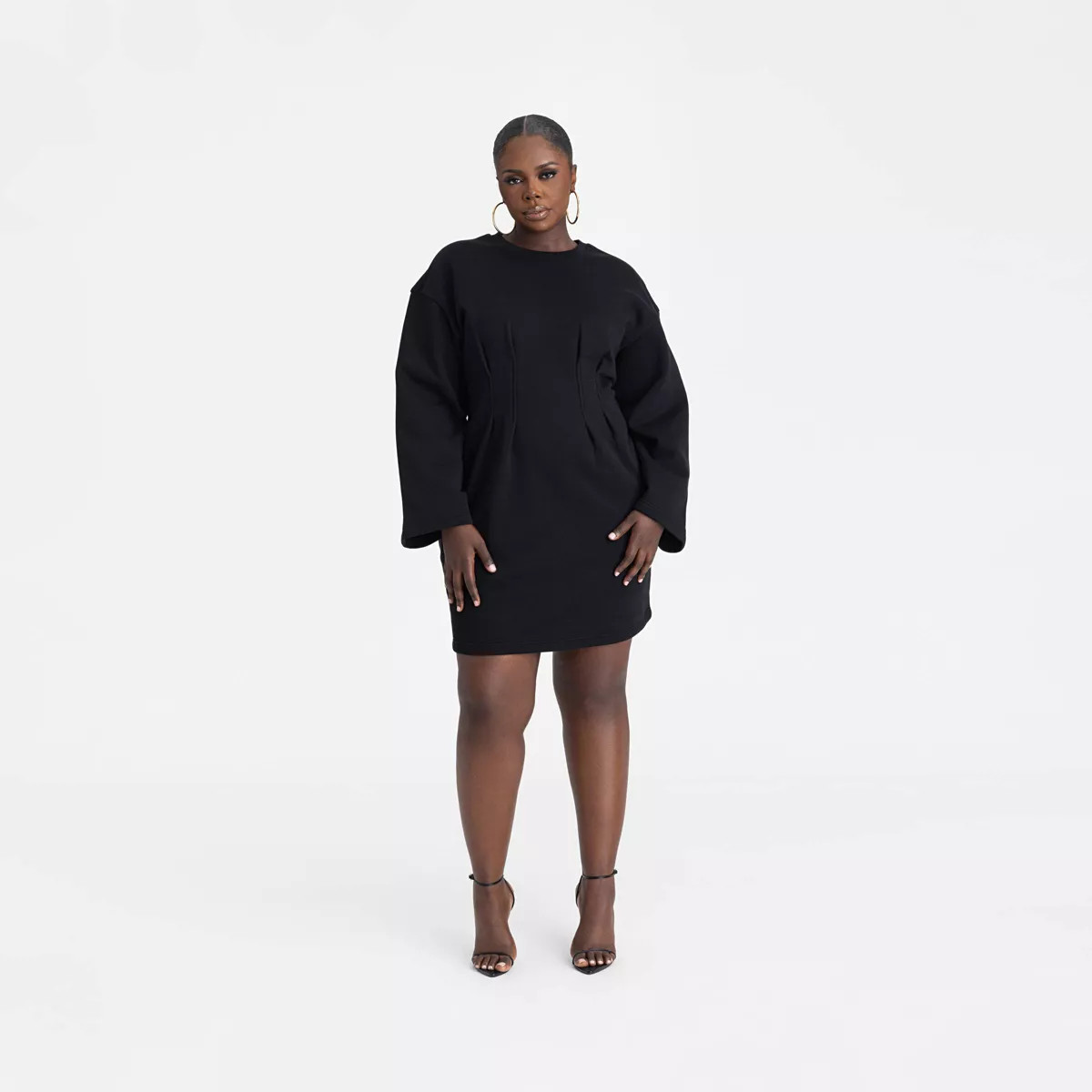 KBB by KAHLANA Women's Long Sleeve 'The Sweatshirt Dress' - Black | Target