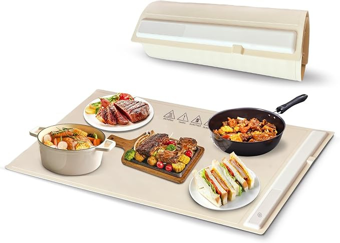 Silicone Electric Heating Tray Foldable Food Warmer Electric Warming Tray Portable Food Warming T... | Amazon (US)