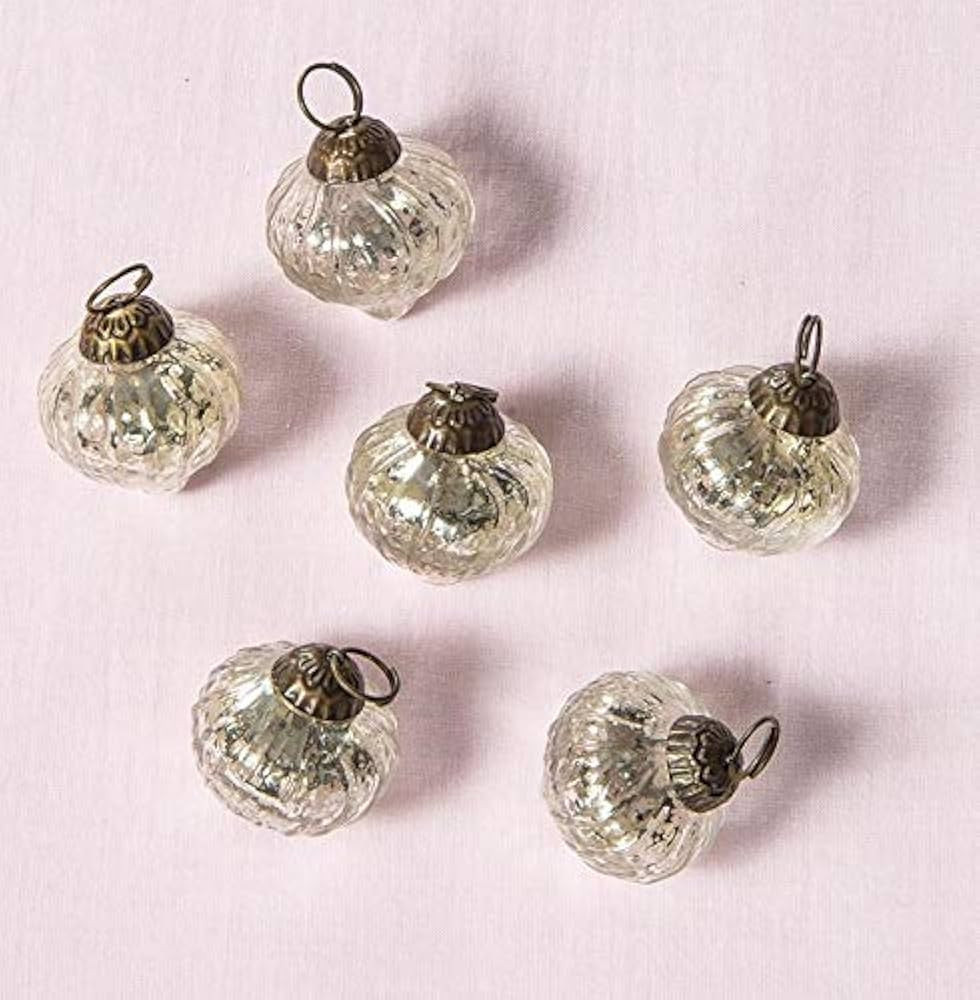 Luna Bazaar Mercury Glass Mini Ornaments (1 to 1.5-inch, Silver, Tania Design, Set of 6) - Great ... | Amazon (US)
