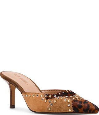 Steve Madden Alexi Studded Suede Leopard Haircalf Patchwork Mules | Dillard's | Dillard's