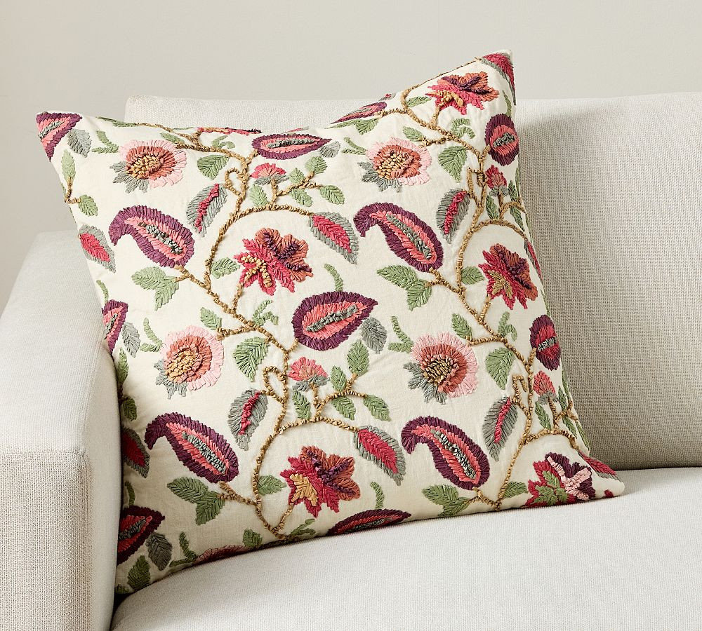 Sinclair Embroidered Pillow | Pottery Barn (US)